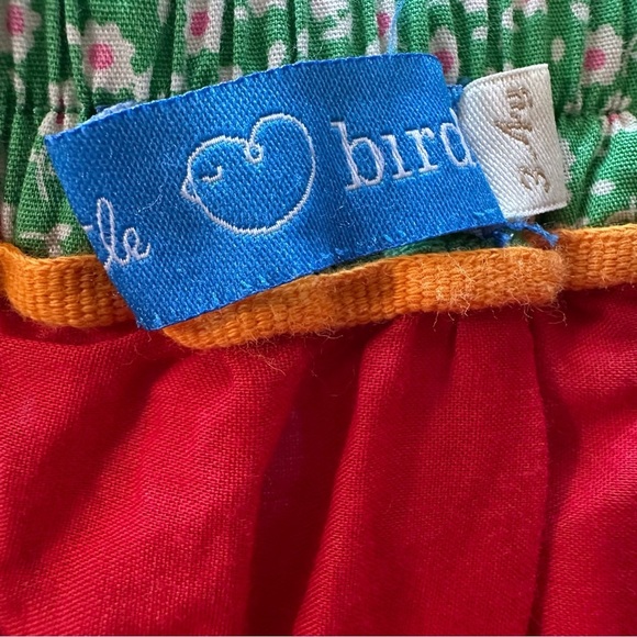 Little Bird Red Skirt with Green and White Pattern - Picture 4 of 6